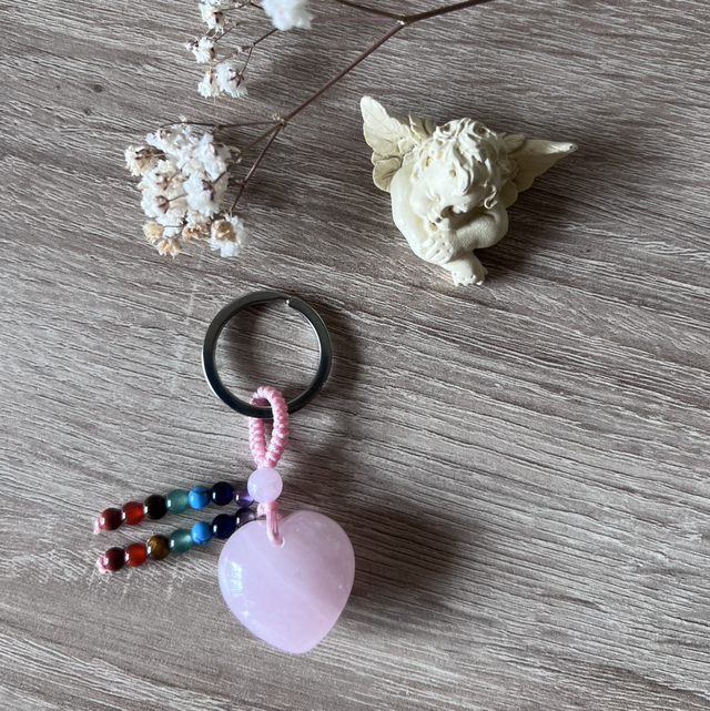 Pendentif cœur Quartz Rose