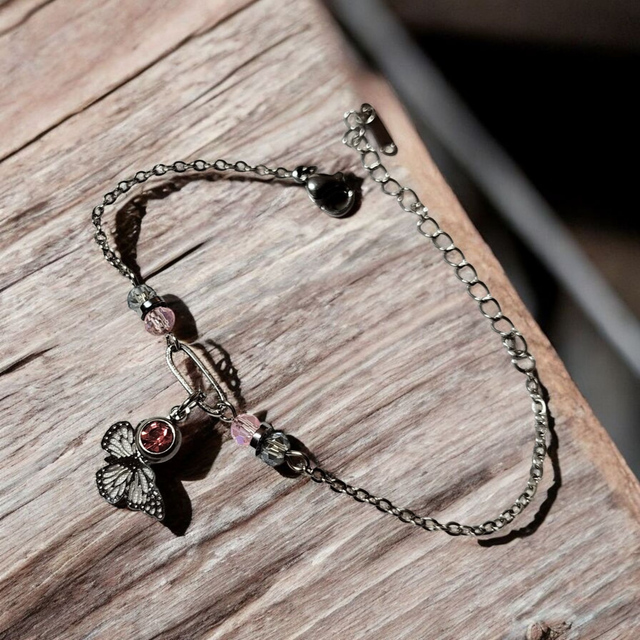 Bracelet acier inoxydable et strass rose et argenté