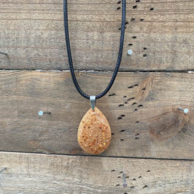 Collier Lacet Glitter Café Goutte