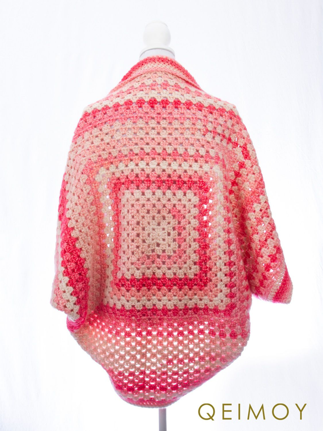 Gehaakt roze vest / shrug - handgemaakt