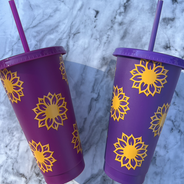 Purple Sunflower Cold Cups
