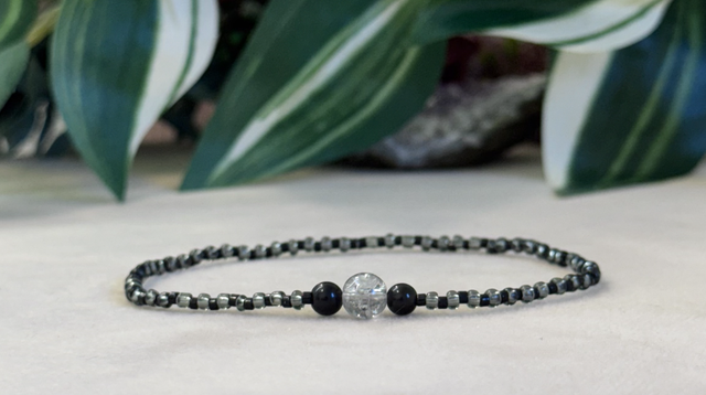 Bracelet | Obsidienne Argentée - Trio 1