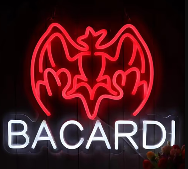 LED Neon Lamp Bacardi Rum (38x30cm) 