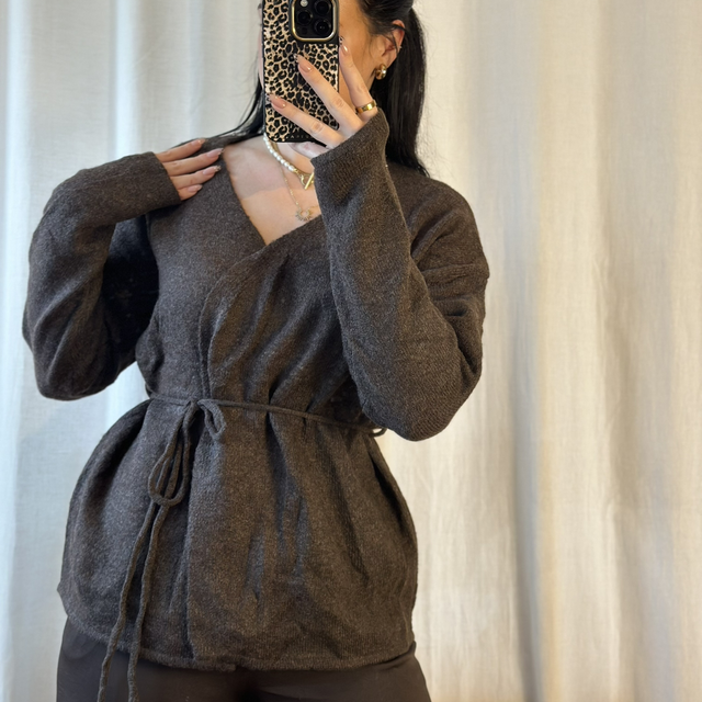 Wickel Cardigan braun 