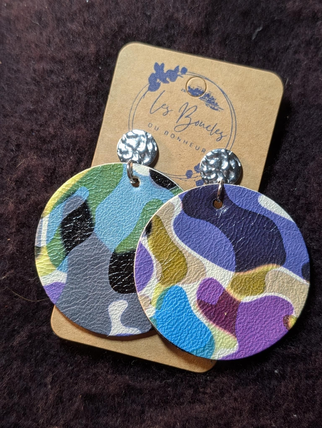 Boucles d'oreilles Moon multicolore mo707