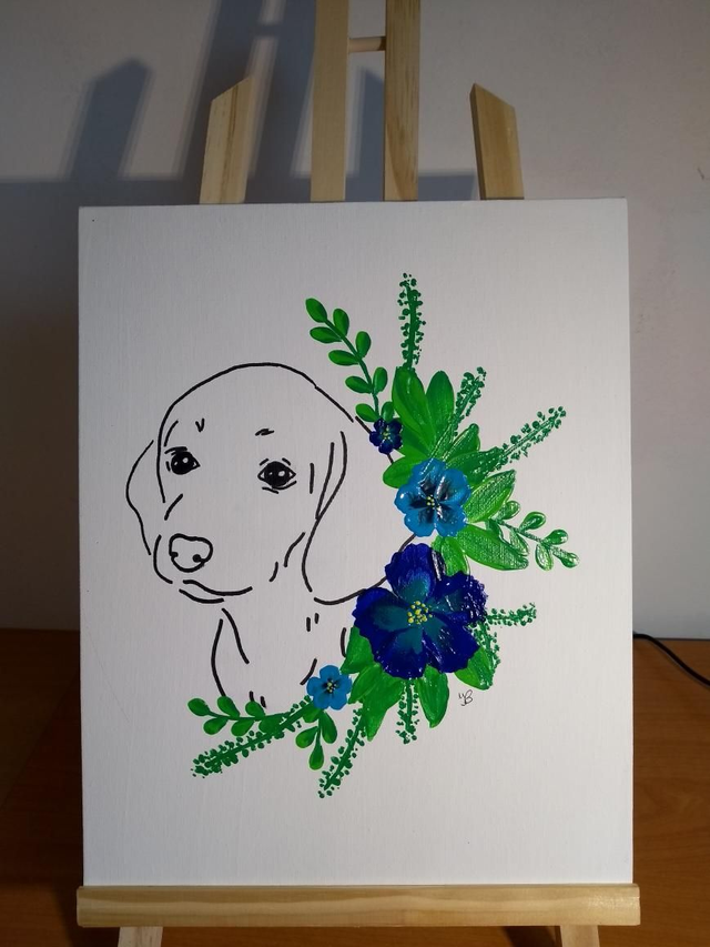 Toile chien - Acrylique 