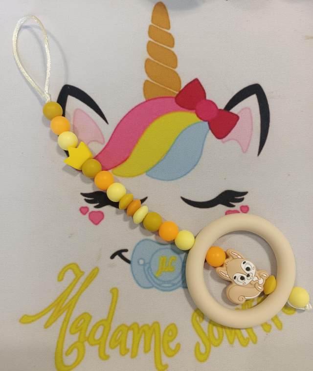 Attache tétine dentition Écureuil 