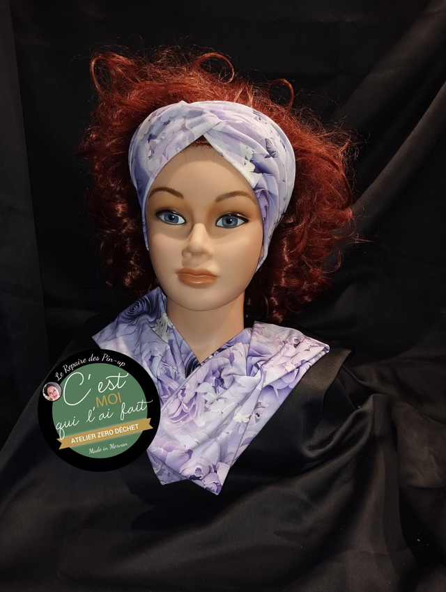 Bandeau Cheveux Croisé Modèle Lila roses