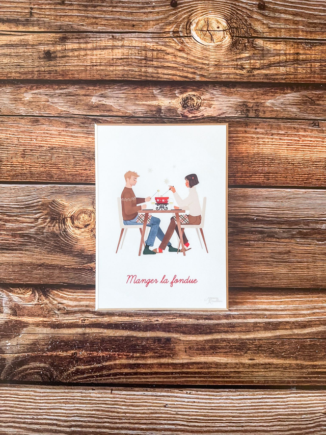 Tableau Manger la fondue - duo mixte