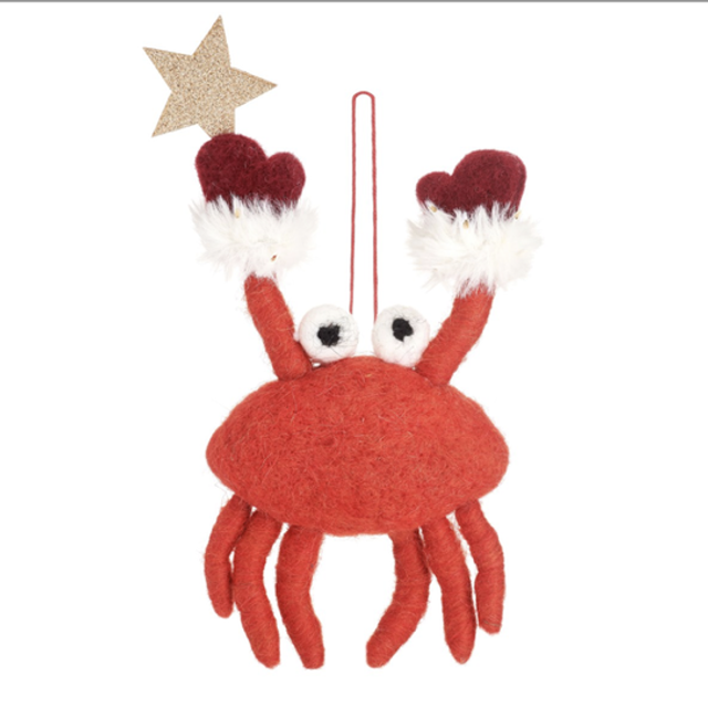 Crab With Star Felt Decoration