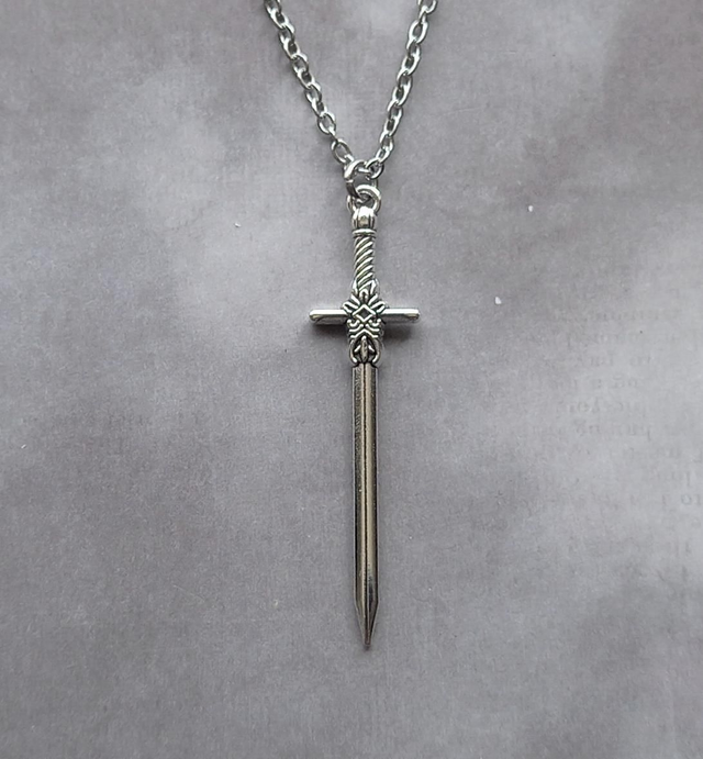 Patterned Sword Necklace 