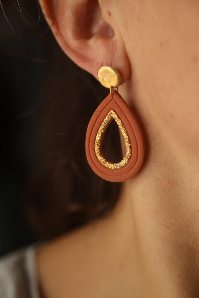 Boucles Oreilles Collection Automnale Dorée 