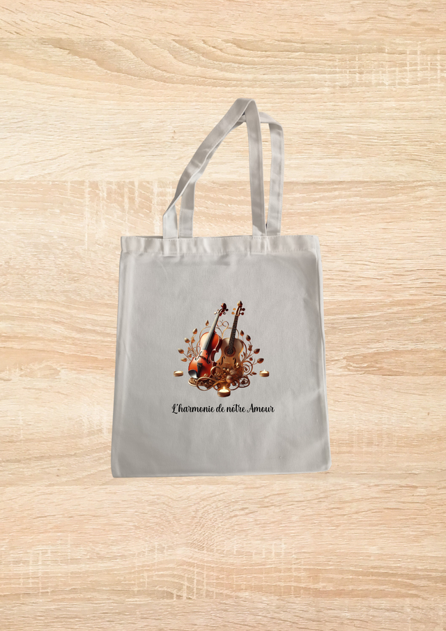 Sac fourre tout motif violon entrelacé
