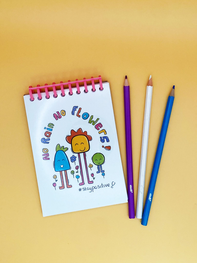 No rain no flowers notepad 