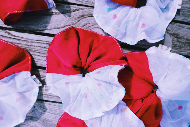 Chouchou confettis bi-colore