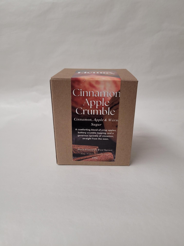 Cinnamon Apple Crumble Refillable Glass Jar Soy Wax Candle - ES-016