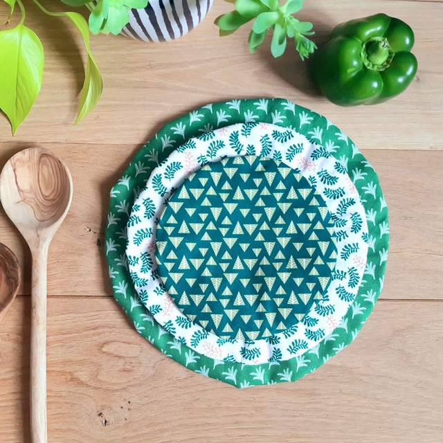 Lot de 3 charlottes à plats - Feuillage vert