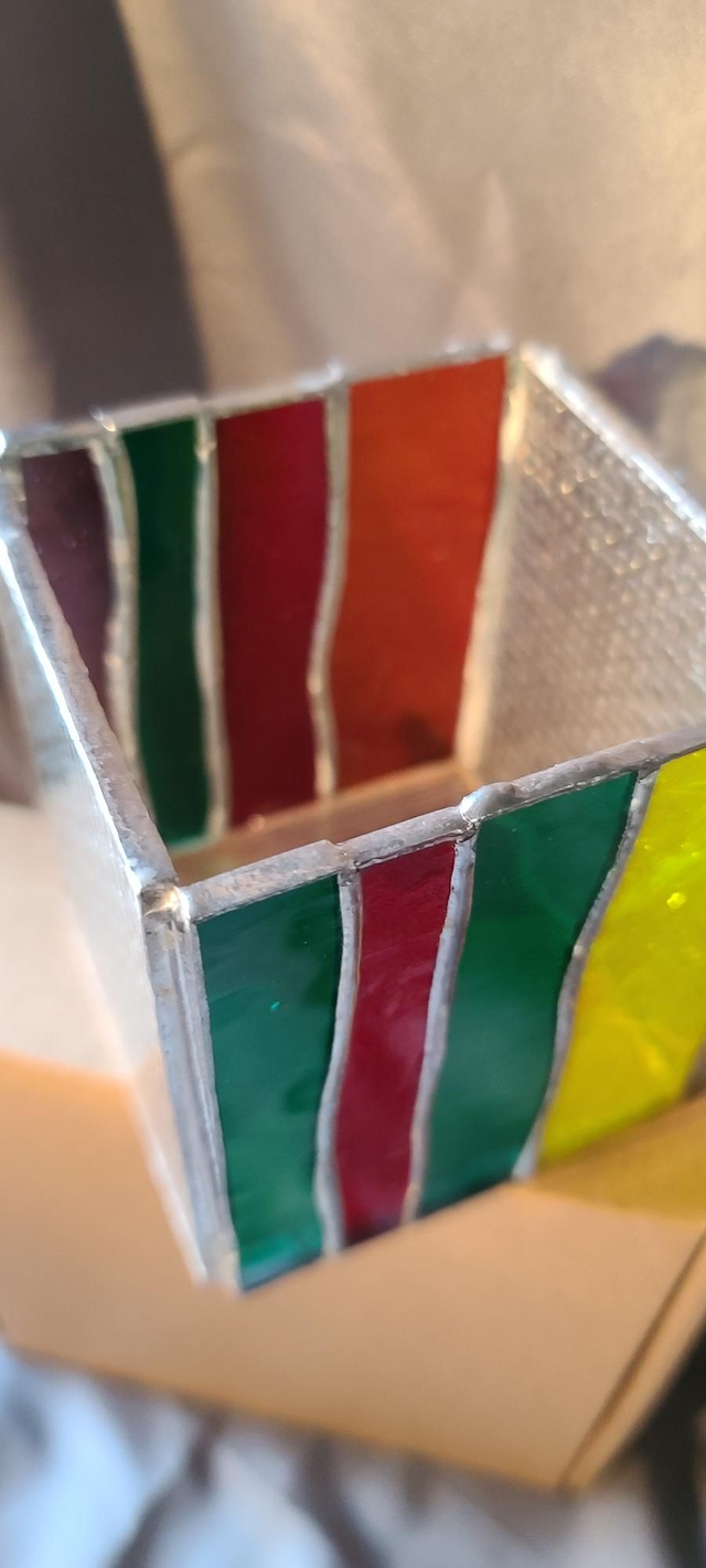 Bougeoir en verres en Tiffany. 