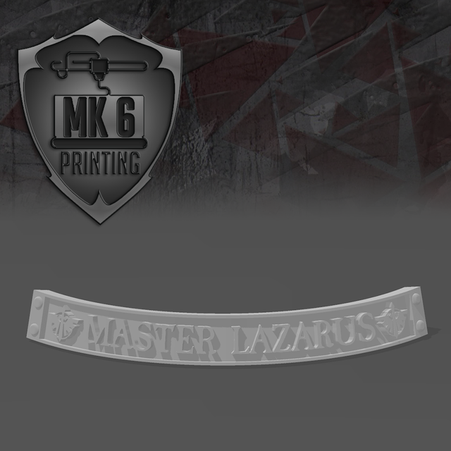 Master, Lazarus Nameplate (40mm)