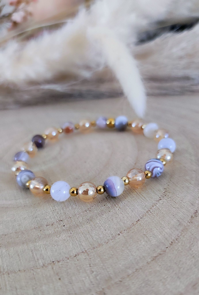 Bracelet "Émotions négatives" Agate de Botswana n°1