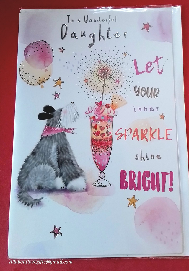 Daughter Birthday Card  Cute Design Modern Feel.