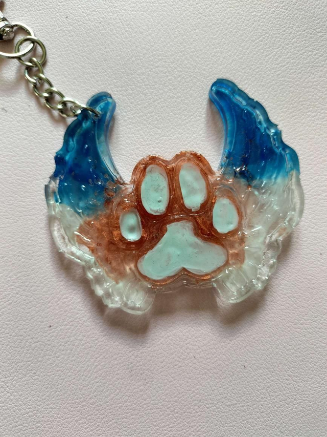 Porte clé empreinte de chien ange 