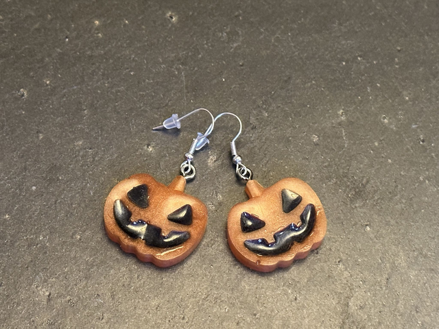 Pumpkin Dangle Earrings Resin