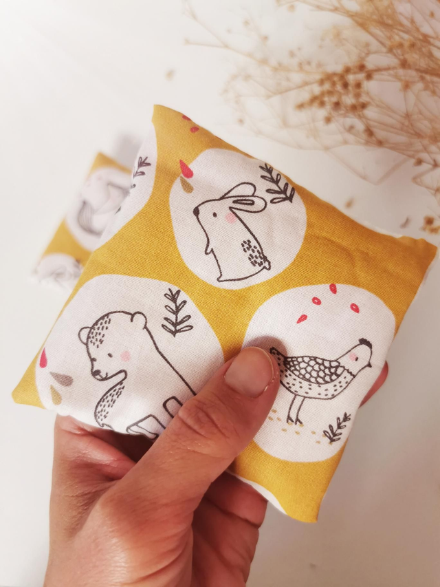Bouillotte sèche de poche "animaux forêt" 