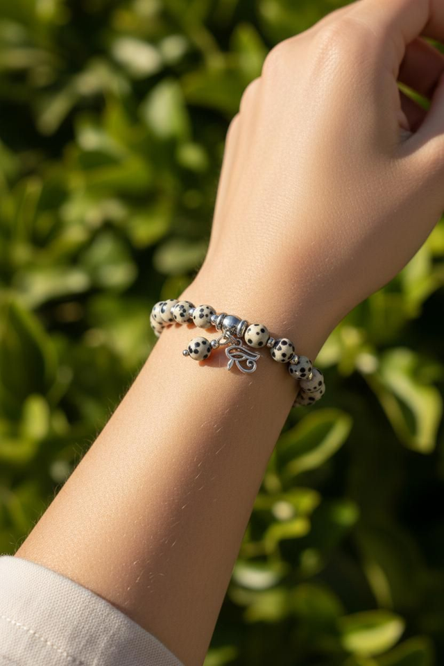 Bracelet Jaspe Dalmatien - Joie & Ancrage