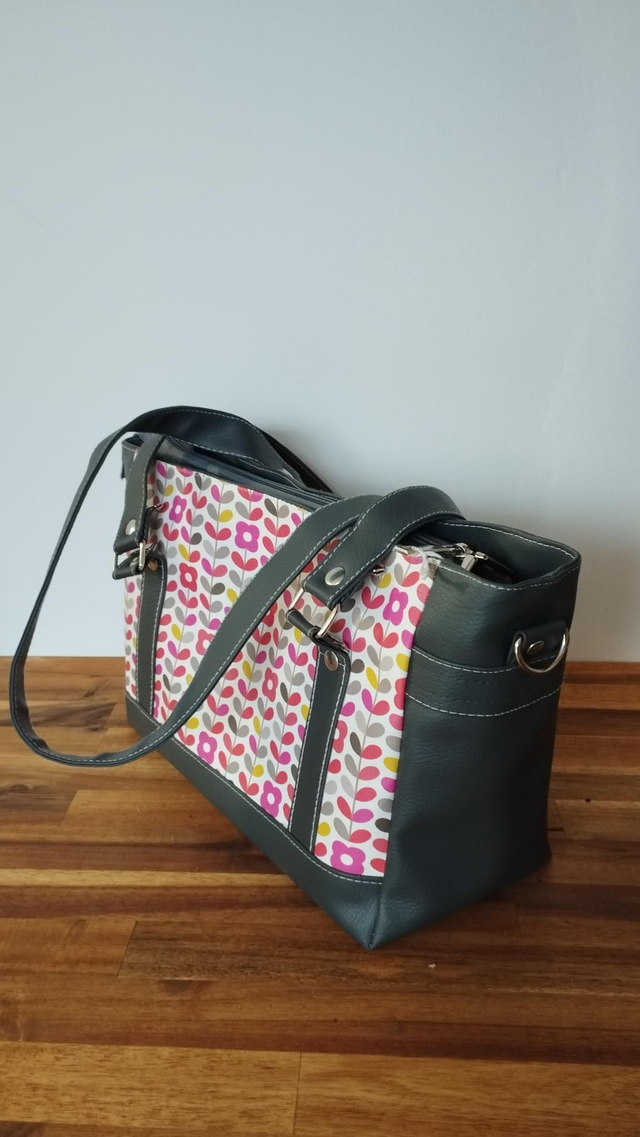 Sac à main cabas fleuri artisanal