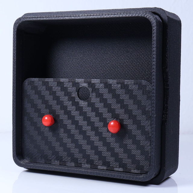 Hypoallergenic 3mm Small Solid Red Round Cut Polymer Clay Plastic Back Stud Earrings With Designer Carbon Fiber Jewellery Box