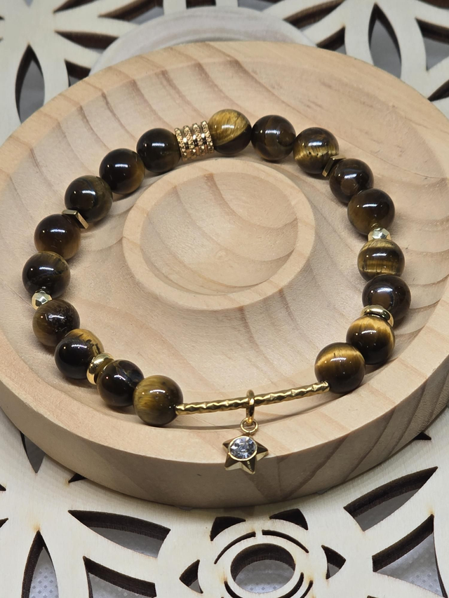 Bracelet Œil de tigre 0,8 cm 