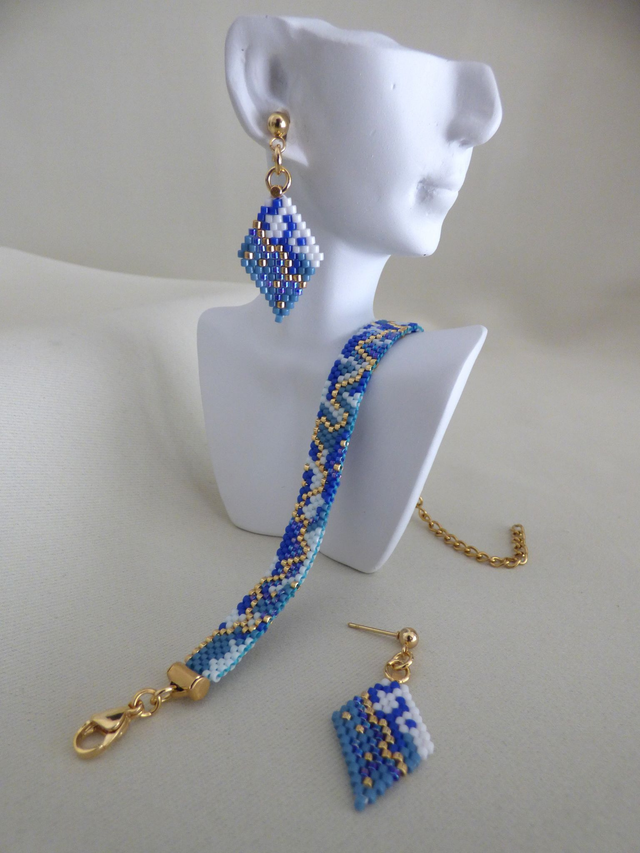 Ensemble de bijoux Ondine - bleu