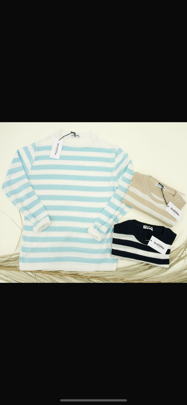 MAGLIONCINO GIROCOLLO SER-A293 RIGHE ORIZZONTALI