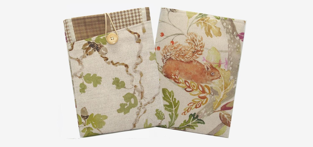 Red Squirrel Book Sleeve, Maxi Sized Foam Padded Book Protector, Book Pouch, Large Book Sleeve with Pocket, iPad sleeve, Unique Book Cover, 