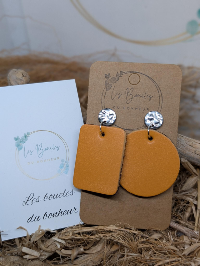 Boucles d&#039;oreilles Asymétrique orange as006