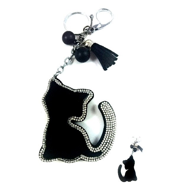 Bijou de Sac/Porte-Clés Chat Strass fantaisie (082)