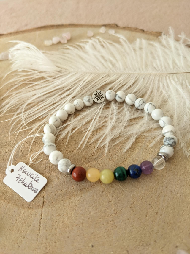Bracelet 7 chakras Howlite