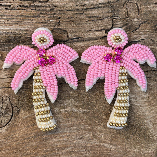 Boucles d’oreilles Palmier rose