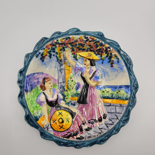 Assiette décorative signée Carlouis