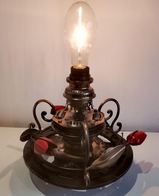 "Il était une fois..." , lampe d'ambiance esprit mécanique déco à poser, esprit steampunk, Artisanat Français