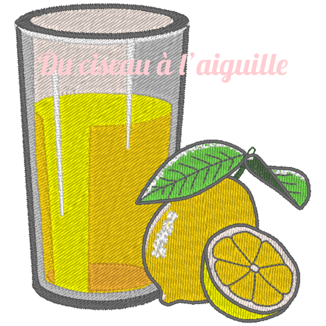 fichier broderie Citronnade - Cadre  10x10 / 12 Formats