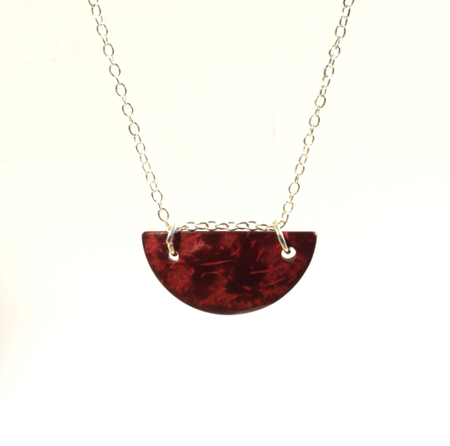 Half Disc Pendant - Red