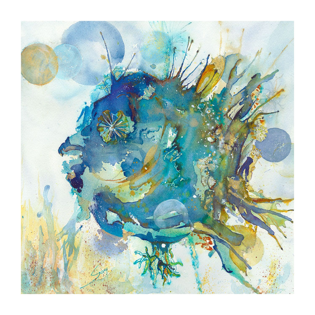 Visage marin bleu I (IMPRESSION D'ART) 30 x 30 cm