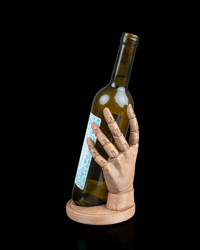 Support bouteille de vin : Main de mannequin