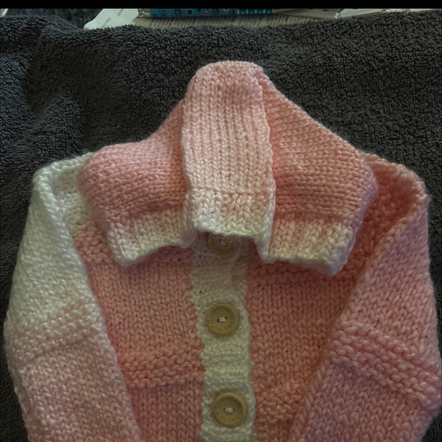Pink and white ombré hooded cardigan 3-6months 