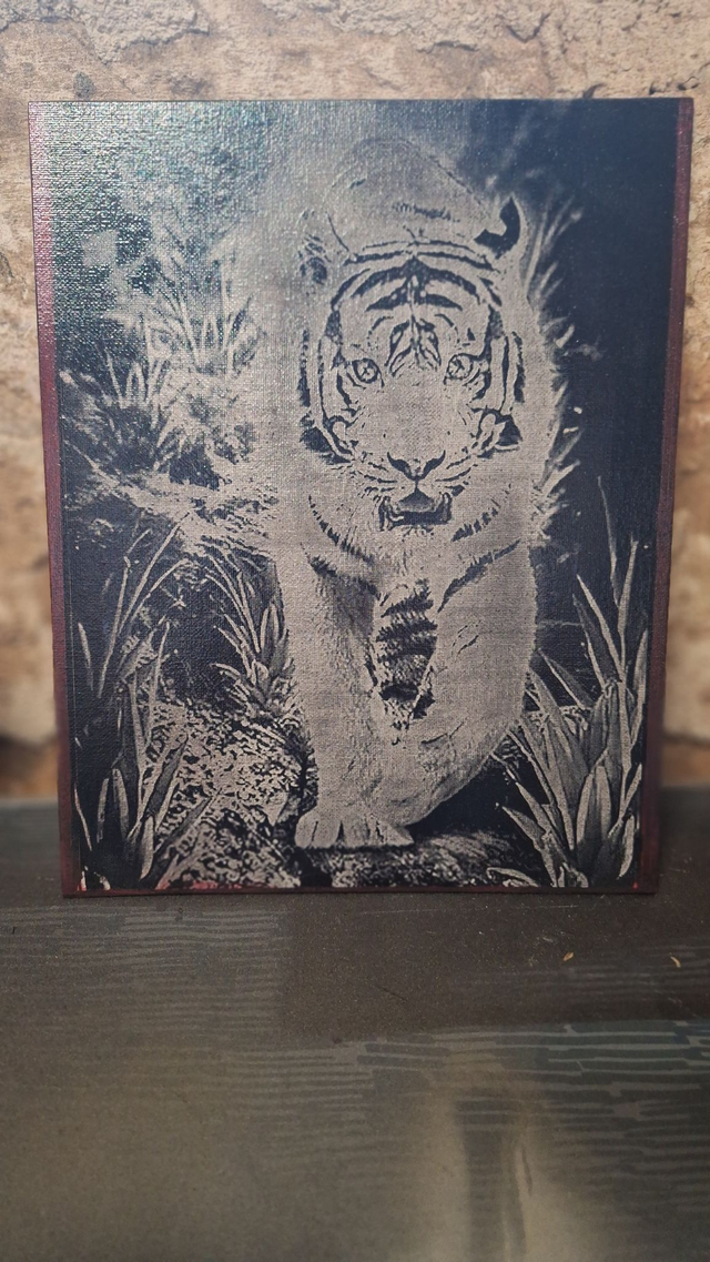 Tableau Tigre Réaliste | Art Animalier Sauvage sur Toile | Décoration Murale Nature Forêt | Gravure Effet