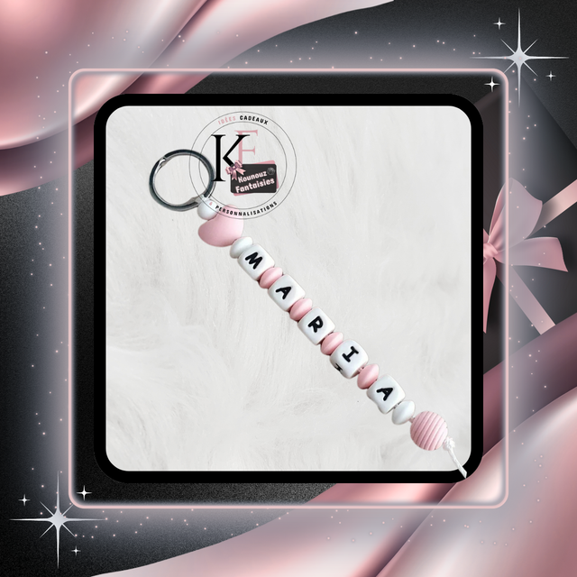 Porte-clés prénoms filles en silicone 