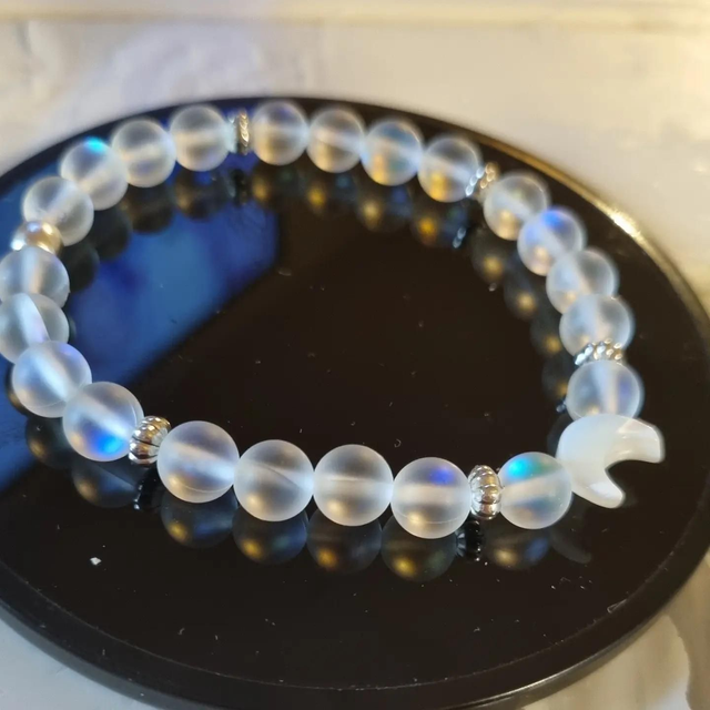  Bracelet perle de lune givré 