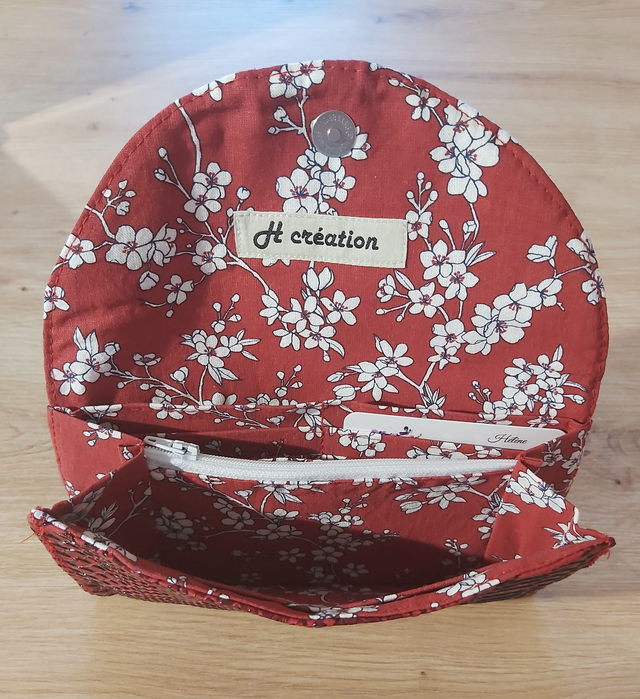 Portefeuille rouge fleur